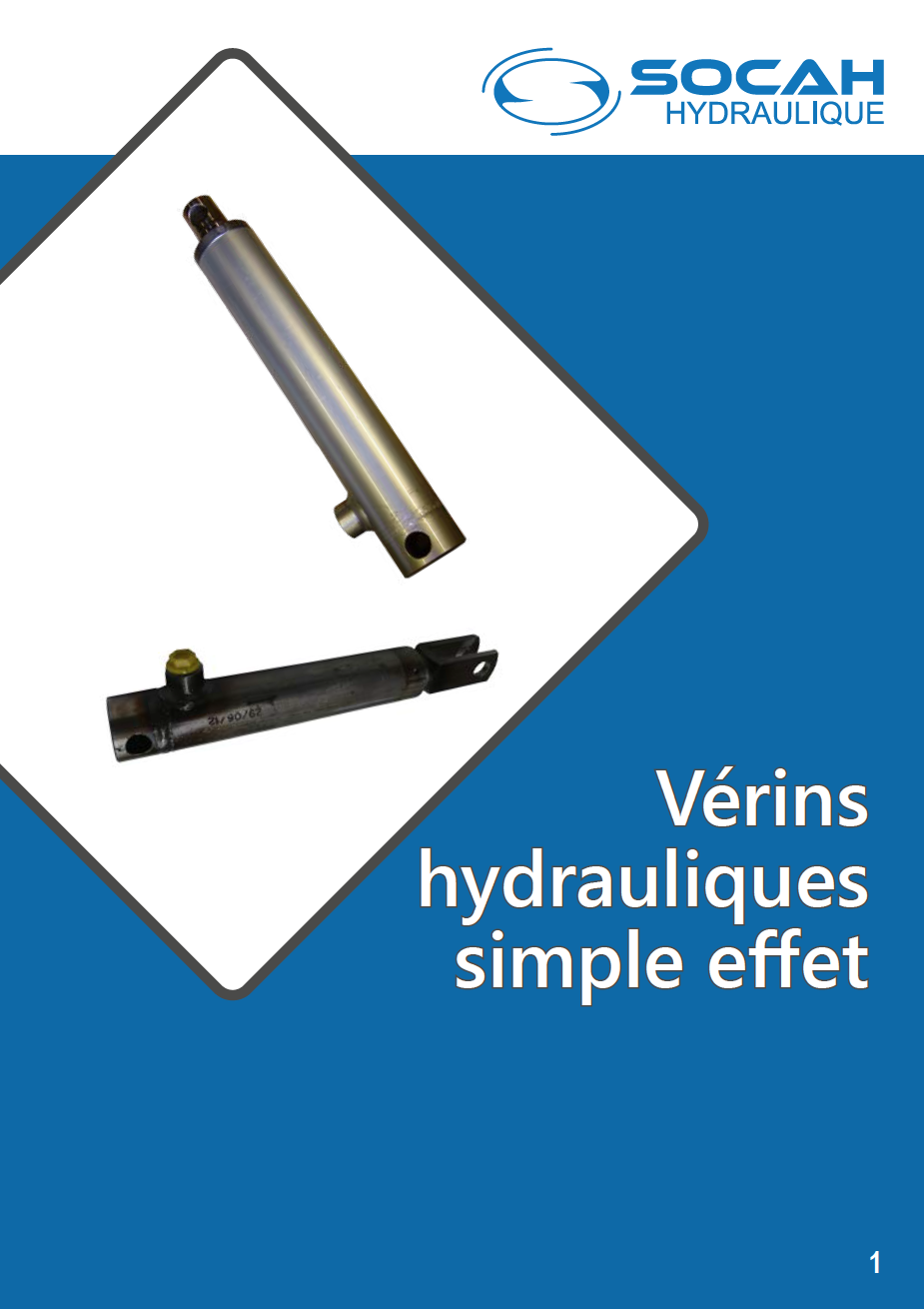 Fiche technique vérins hydrauliques simple effet